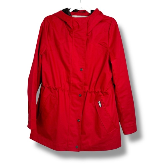 Hunter Adela Red Waterproof Rain Jacket Size Medium - Picture 1 of 12